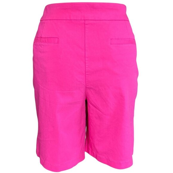 Coral Bay Pink Rayon Blend Stretch Shorts Women Sz 16 Inseam 8.5" #27T - Picture 8 of 11